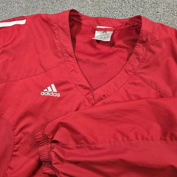Adidas Climalite Windbreaker Mens Red Pullover 1/4 Zip Size Medium Golf - Picture 1 of 10
